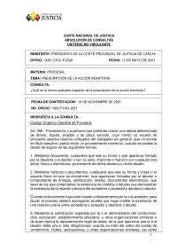 Prescripción de la Acción Monitoria: Normas Aplicables