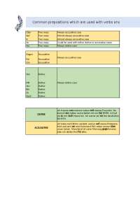 verbs ans adjetives mit preposiom