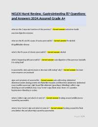 NCLEX Hurst Review, Gastrointestina 87 Questions and Answers 2024.Assured Grade A+.