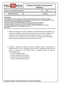 Avaliação de Impacto e Licenciamento Ambiental: Exercícios e Questões para Estudo