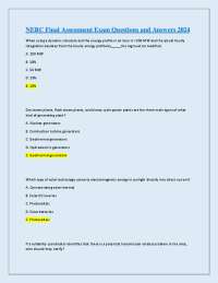 NERC Final Assessment Exam Questions and Answers 2024
