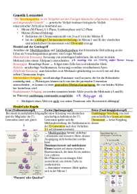 Lernzettel/ Mitschriften Vorlesung Genetik Ringvorlesung