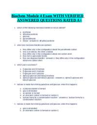 Biochemistry Module 4 Exam with Verified Answered Questions