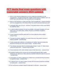 PCT davita final exam questions with reasonable answers 2024 updated.