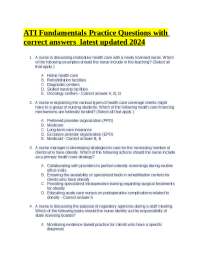 ATI Fundamentals Practice Questions and Answers