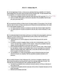 Problem sheet probability