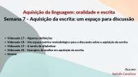 Aquisição da escrita: um espaço para discussão