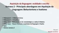 Abordagens em Aquisição da Linguagem: Behaviorismo e Inatismo