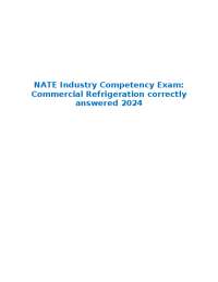 NATE Industry Competency Exam: Commercial Refrigeration correctly answered 2024