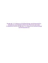 Regis NU 713 Advanced Epidemiology and Biostatistics Questions and Answers
