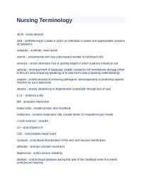 Nursing Terminology