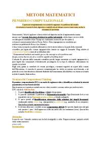 Appunti sul corso di metodi matematici per le scienze cognitive