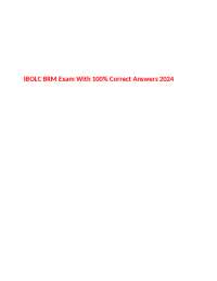 IBOLC BRM Exam With 100% Correct Answers 2024
