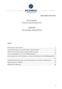 Paniere COMPLETO (MASTER) - PSICOLOGIA SCOLASTICA
