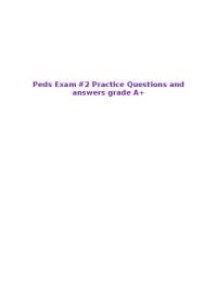 Pediatric Care Exam Practice Questions and Answers