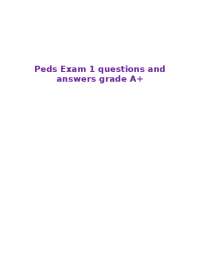 Pediatric Nursing Exam 1 Questions and Answers