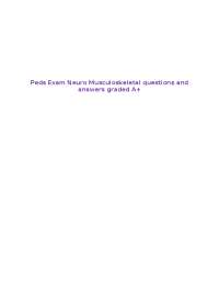 Pediatric Musculoskeletal System Exam Questions and Answers
