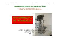 Procesamiento Minerales: Diagrama Flujo, Composición Mineralógica, Equipos Utilizados - Pr
