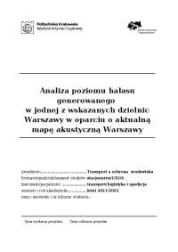 Analiza poziomu hałasu