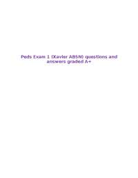Peds Exam 1 (Xavier ABSN) questions and answers graded A+