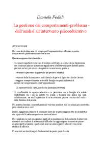 Daniele Fedeli,
La gestione dei comportamenti-problema 
dall'analisi all'intervento