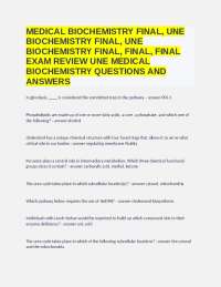 Medical Biochemistry Final Exam Review