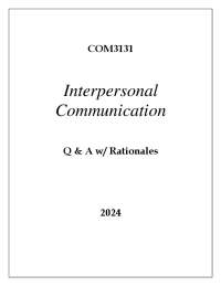 Interpersonal Communication Q & A with Rationales