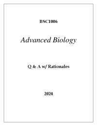 BSC1006 ADVANCED BIOLOGY EXAM Q & A 2024