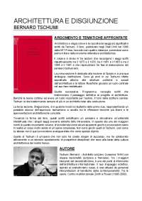 ARCHITETTURA E DISGIUNZIONE - Tschumi