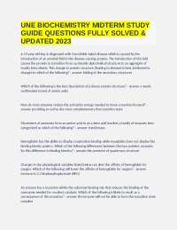 Biochemistry Midterm Study Guide Questions