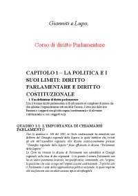 Gianniti e Lupo,
Corso di diritto Parlamentare