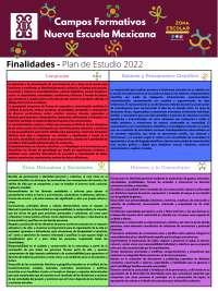 Campos Formativos para la educación básica de 2022.