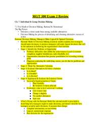 MGT 300 Exam 2 Review