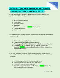 LPN NCLEX Case Study Questions and Answers Latest Exam 2024.Guaranteed Success
