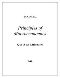 ECON 202 Principles of Macroeconomics Q & A w/ Rationales