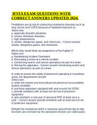 IFSTA EXAM QUESTIONS WITH CORRECT ANSWERS UPDATED 2024.