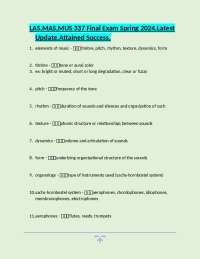 LAS|MAS|MUS 337 Final Exam |Spring 2024.Latest Update.Attained Success