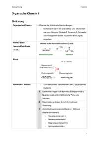Zusammenfassung Organische Chemie für Naturwissenschaftler (OCN)