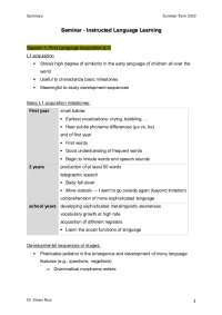 Summary Seminar Instructed Language Learning