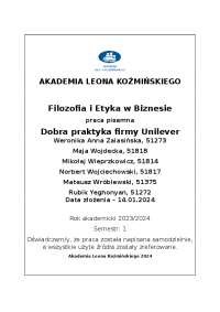 Analiza etyczna firmy