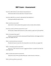 Behavioral Assessment Techniques