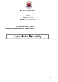 Journalism and mass communication