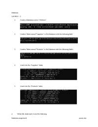 Lab Assignment: Tables, Data Insertion, and SQL Queries in MyStore Database