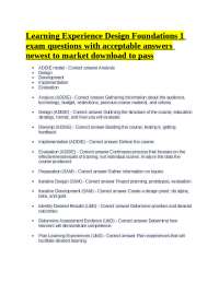 Learning Experience Design Foundations 1 Exam Questions