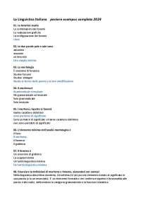 Linguistica Italiana Ecampus - paniere completo prof. Felicani Elena - 2024