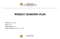 Science 7 Weekly Learning Plan