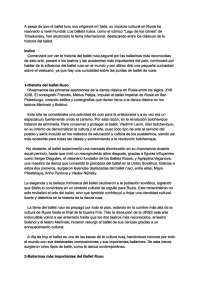 Proyecto de investigación sobre el ballet ruso