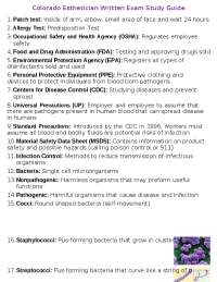 Colorado Esthetician Written Exam Study Guide