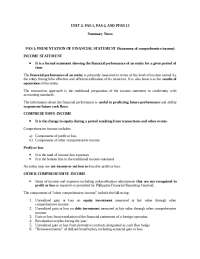 Financial Statements and Fair Value Measurement