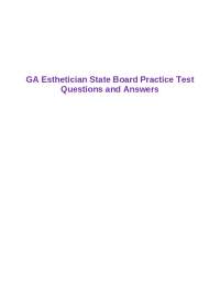 GA Esthetician State Board Practice Test Questions and Answers